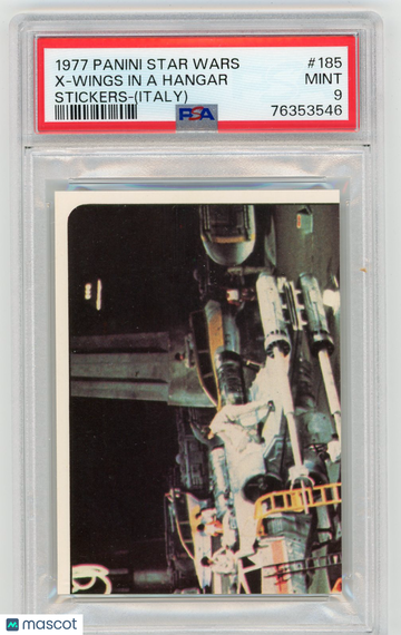 1977 Panini Stickers Star Wars (Italy) X-Wings In A Hangar #185 PSA 9