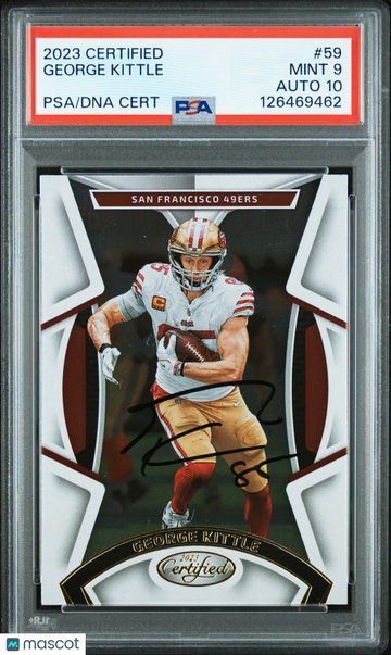 2023 Panini Certified George Kittle #59 PSA 9 Auto 10
