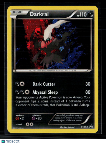 2016 Evolutions Darkrai Holo Black Star Promo #XY194