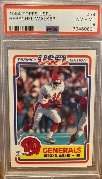 1984 Topps USFL Herschel Walker PSA 8 NM-MT