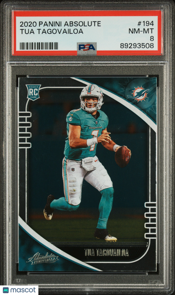2020 Panini Absolute Tua Tagovailoa #194 Rookie PSA 8