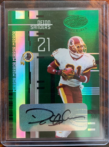 2005 Leaf Certified Materials Deion Sanders Mirror Emerald Signatures Auto 5/5