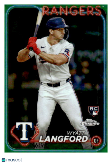 2024 Topps Chrome Wyatt Langford #122 Green Refractor SN