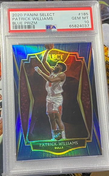 2020 Panini Select Patrick Williams Silver Premier Level Blue Prizm PSA 10 Rookie Gem Mint Bulls 