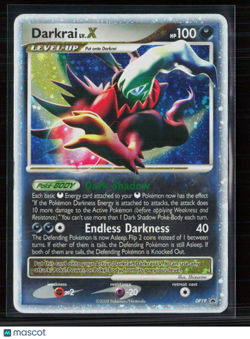 2008 Diamond & Pearl Darkrai LV.X Holo Black Star Promo #DP19