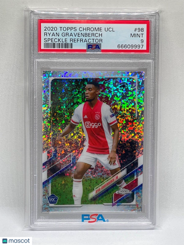 2020 Topps Chrome UEFA Champions League Ryan Gravenberch #98 Speckle Refractor PSA 8