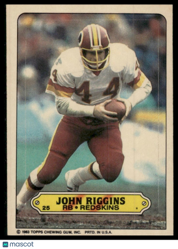 1983 Topps John Riggins #25 Stickers