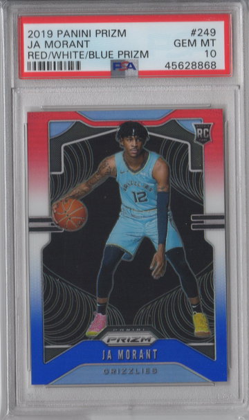 2019 Prizm Ja Morant Red White Blue PSA 10