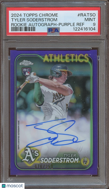 2024 Topps Chrome Tyler Soderstrom #RA-TSO Purple Refractor Parallel/Variety Rookie Insert PSA 9