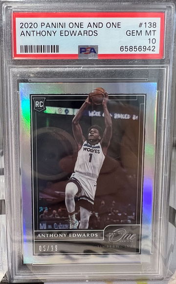 2020 Panini one and one Anthony Edwards silver base /99 psa 10 #138