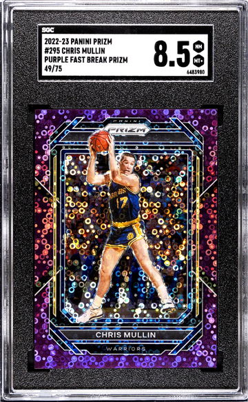 2022-23 Panini Prizm Purple Fast Break Prizm Chris Mullin #295 /75 SGC 8.5