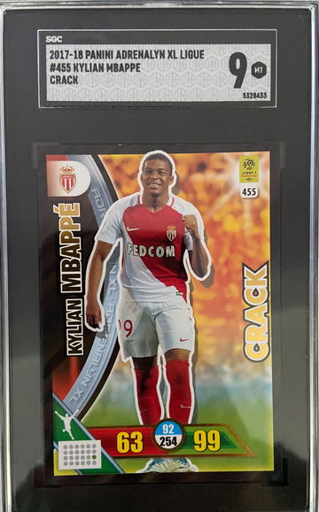 2017 Kylian Mbappe ROOKIE adrenalyn xl Craque SGC 9 gold foil 