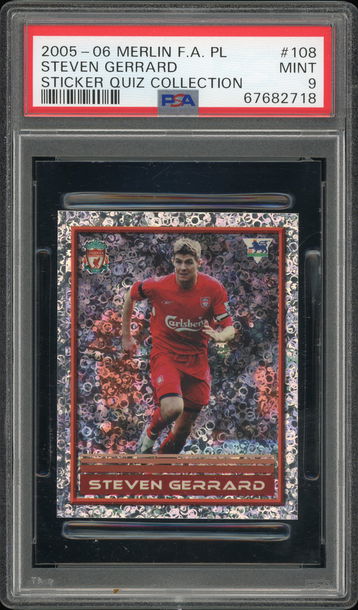 2005-2006 Merlin's Premier League Sticker Quiz Steven Gerrard #108 PSA 10 POP 1 None Higher