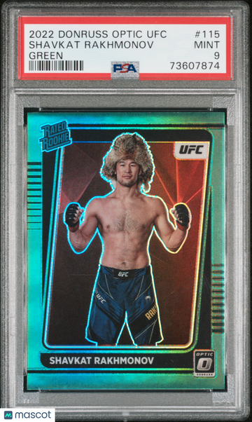 2022 Panini Donruss Optic UFC Shavkat Rakhmonov #115 Green PSA 9