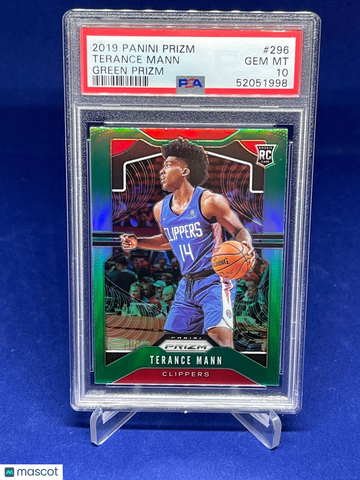 2019 Panini Prizm Terance Mann #296 Green PSA 10