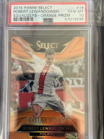 Robert Lewandowski 2015 Select Equalizers Orange Prizm /149 PSA 10