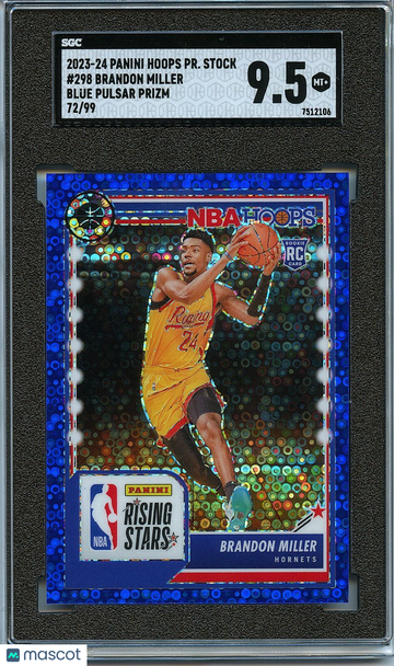 2023-24 NBA Hoops Brandon Miller Disco Prizm Rookie SGC 9.5