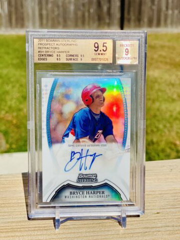 2011 Bryce Harper Auto Bowman Sterling  Refractor BGS 9.5 Gem MINT LOW POP!