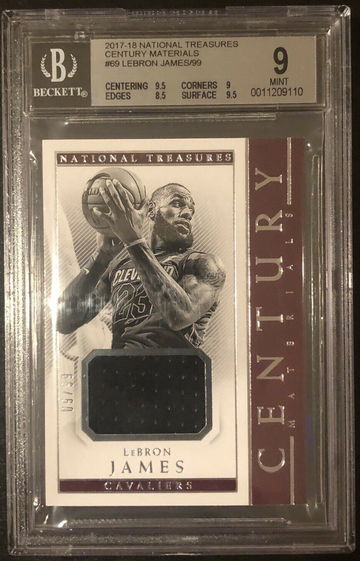 Lebron James 2017 National Treasures Patch Serial Number