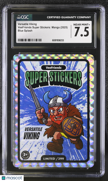2025 Veefriends Super Stickers: Manga Versatile Viking Blue Splash /299 CGC 7.5