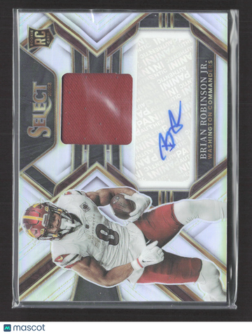 2023 Panini Select Football Prizm Brian Robinson Jr. #RSM-BR Patch RC 045/199 Memorabilia Auto