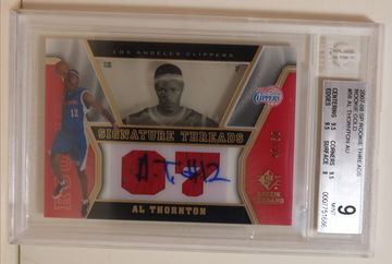 2007-08 SP ROOKIE THREADS ROOKIE GOLD #58 AL THORNTON AUTO 47/50 BGS 9 MINT