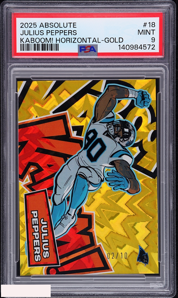 2025 PANINI ABSOLUTE KABOOM! HORIZONTAL JULIUS PEPPERS #18 GOLD 2 OF 10 PSA 9