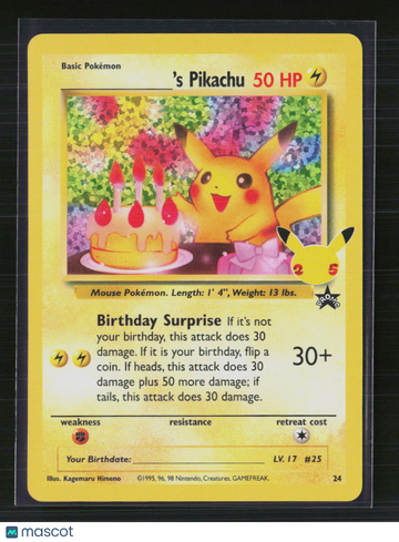 2021 Celebrations 'S Pikachu Holo Black Star Promo #24