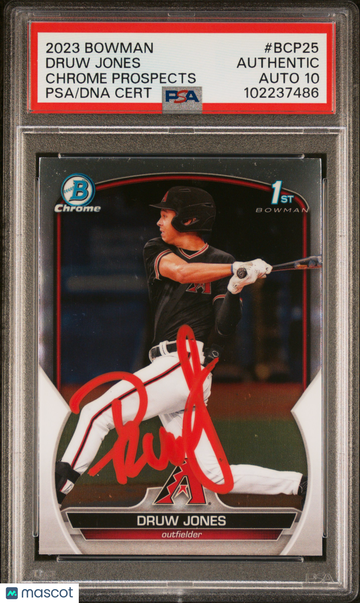 2023 Bowman Chrome Prospects Druw Jones #BCP25 PSA A Auto 10