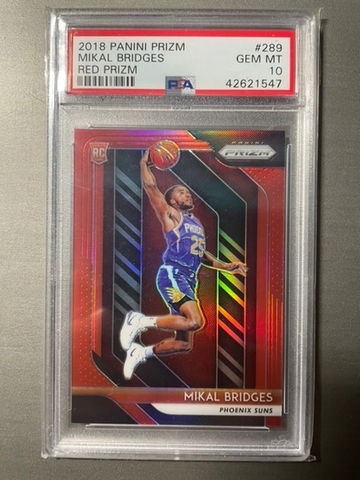 2018 Panini Prizm Red Mikal Bridges Low Pop Rare PSA 10