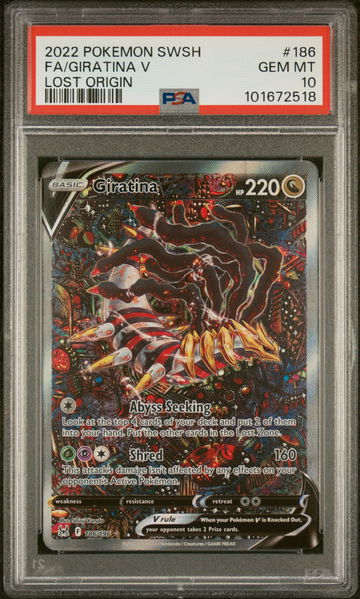 2022 Pokemon Sword and Shield Lost Origin Giratina V #186 PSA 10