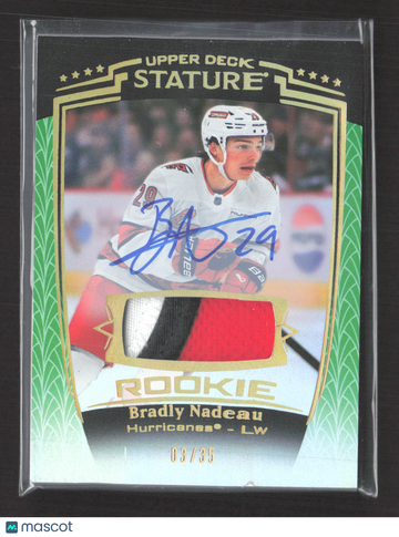 2025 Upper Deck Stature Bradly Nadeau #47 Green /35 Patch