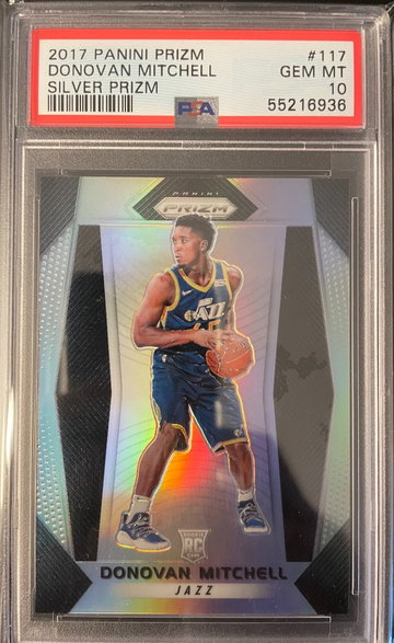 Donovan Mitchell 2017 ROOKIE RC #117 Silver Prizm -PSA 10