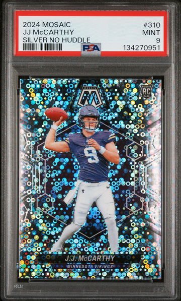 2024 Panini Mosaic Silver No Huddle JJ Mccarthy #310 PSA 9