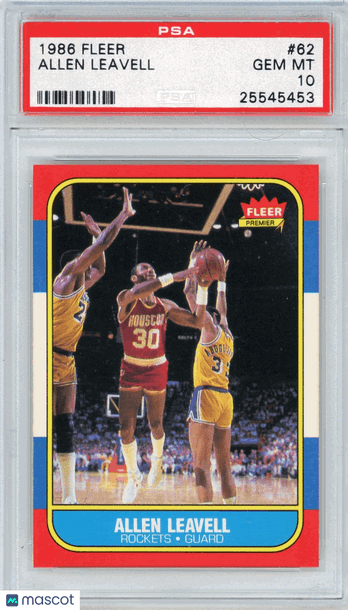 1986 Fleer Allen Leavell #62 PSA 10