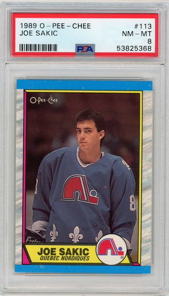 JOE SAKIC 1989-90 O-Pee-Chee Rc #113 PSA 8