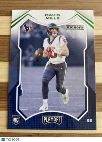 🔥Davis Mills 2021 Panini Playoff Green Foil Kickoff RC #223 Houston Texans