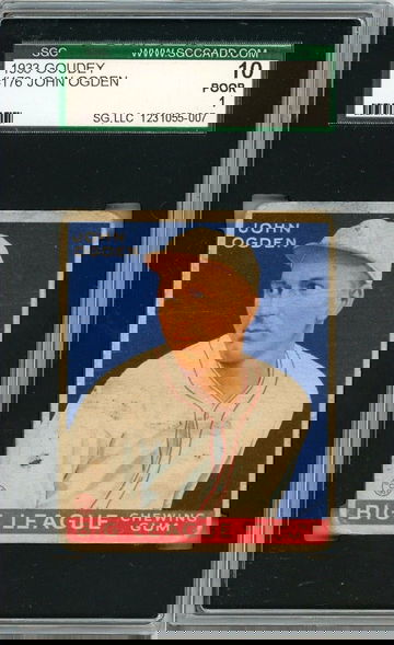 1933 Goudey John Ogden #176 SGC 1 P1364