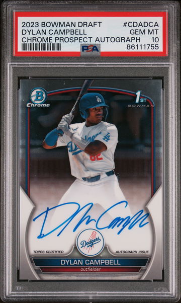 2023 Bowman Draft Chrome Dylan Campbell #CDA-DCA Auto PSA 10