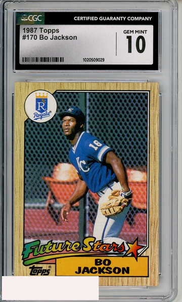 1987 TOPPS BO JACKSON #170 CGC 10 GEM MINT RC ROOKIE