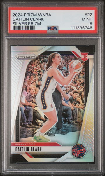 2024 PANINI PRIZM WNBA CAITLIN CLARK SILVER PRIZM #22 RC ROOKIE PSA 9