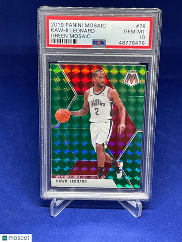 2019 Panini Mosaic Kawhi Leonard #78 Green PSA 10