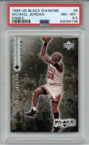 1998 UPPER DECK BLACK DIAMOND SINGLE #9 MICHAEL JORDAN CARD BULLS PSA 8.5