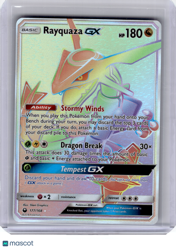 2018 Pokemon—Rayquaza GX #177 Celestial Storm—Secret Rare Rainbow [Lightly Played]