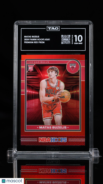 2024 Panini Hoops Matas Buzelis #241 Premium Red Prizm /99 Rookie TAG 10