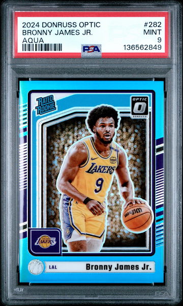 2024 Panini Donruss Optic Aqua Bronny James Jr. #282 /225 PSA 9