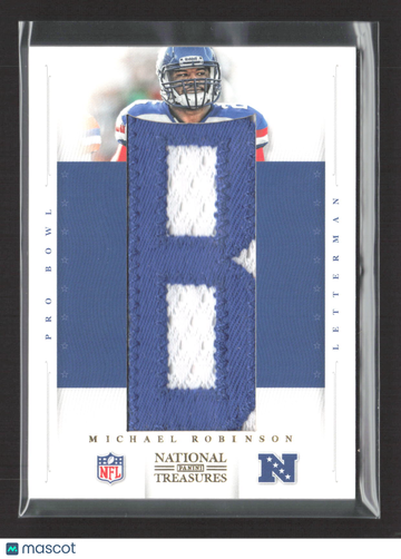 2013 Panini National Treasures Michael Robinson #17 Pro Bowl Letterman /8 Letterman Patch