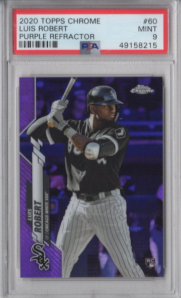 2020 Topps Chrome Luis Robert Purple Refractor PSA 9