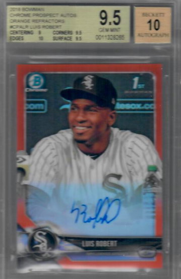 Luis Robert Bowman Chrome Orange Refractor Auto 15/25