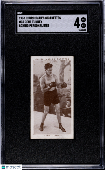 1938 Churchman's Cigarettes Gene Tunney #35 Boxing Personalities SGC 4